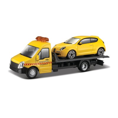 Bburago Игровой набор Автоперевозчик с автомоделью Alfa Romeo Mito, 18-31406
