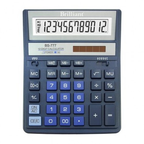 Калькулятор Brilliant BS-777 BL 12dgt 200х157 мм, синий