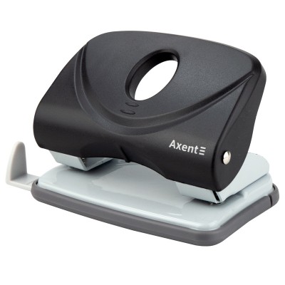 Дырокол Axent Welle-2 3820-01-A с пластиковым верхом, 20 листов, черный