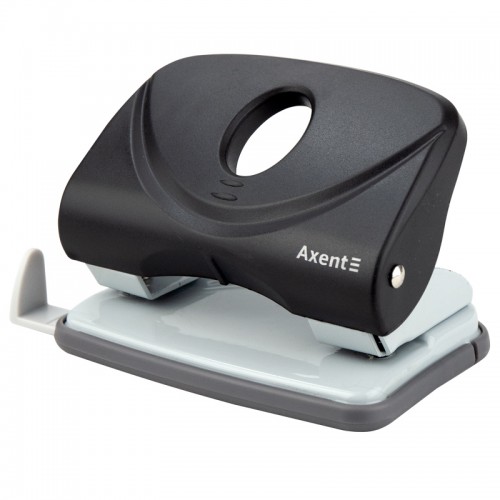 Дырокол Axent Welle-2 3820-01-A с пластиковым верхом, 20 листов, черный