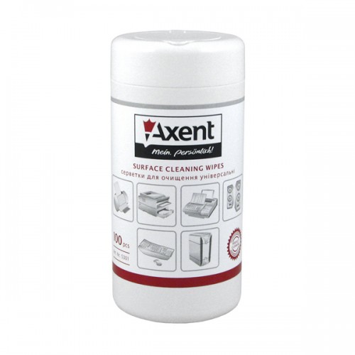 Салфетки Axent 5301-A для орг.техники, влажные, 100 штук