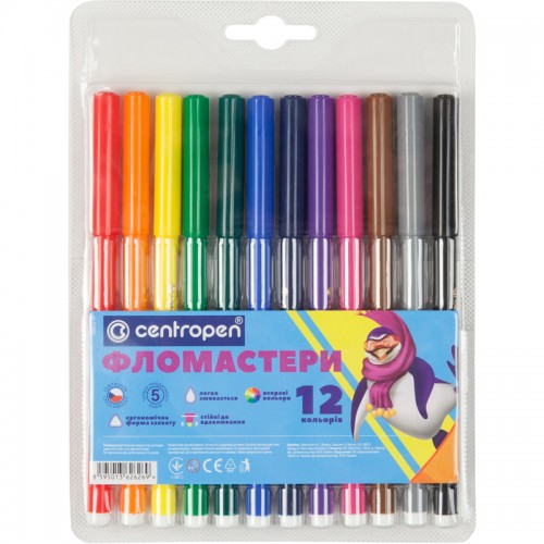 Фломастеры Centropen 12 шт, 7790/12 ТП