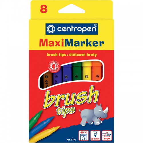 Фломастеры Centropen Brush 8 шт, 8773