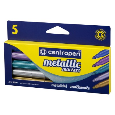 Фломастеры Centropen Metallic набор 5 шт, 8690/5