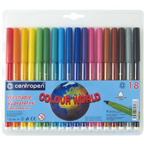 Фломастеры Centropen 18 шт, 7550/18 ТП