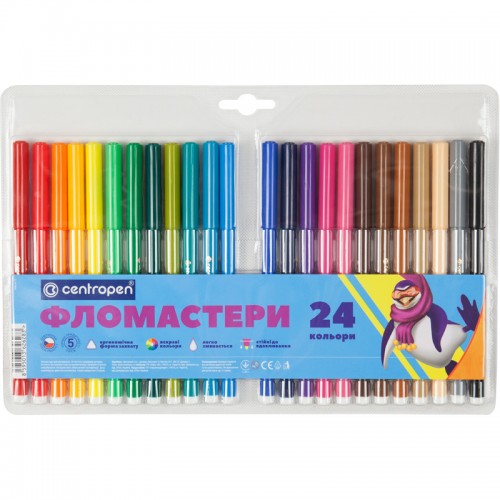 Фломастеры Centropen 24 шт, 7550/24 ТП