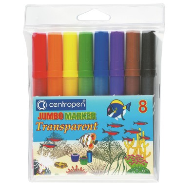 Фломастеры Centropen JUMBO TRANSPARENT набор 8 шт, 8580/08