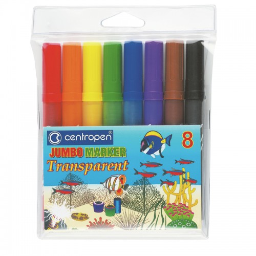 Фломастеры Centropen JUMBO TRANSPARENT набор 8 шт, 8580/08