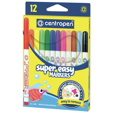Фломастеры Centropen SUPER EASY 12 шт, 2580