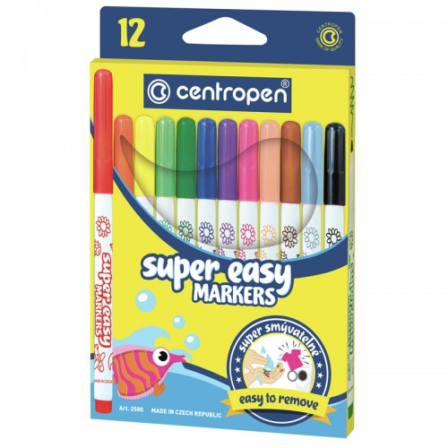 Фломастери Centropen SUPER EASY 12 шт, 2580