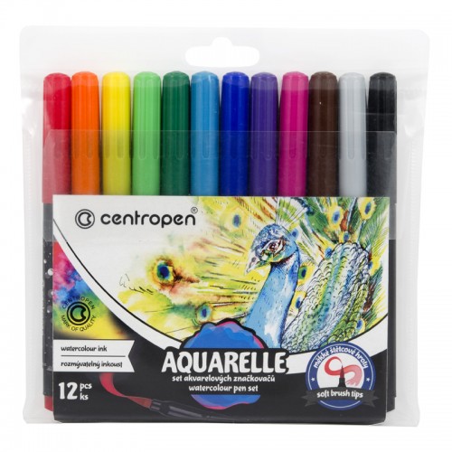 Фломастеры акварельные Centropen 12 шт, 8683/12 (Уценка)