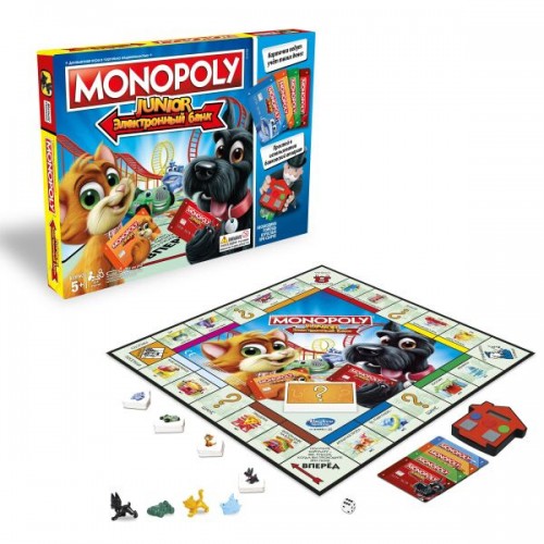 Hasbro Настольная игра Моя первая монополия с банковскими картами, E1842 (Уценка)