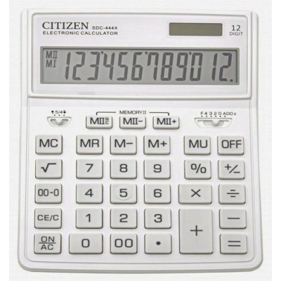 Калькулятор Citizen SDC-444XRGNE 12dgt, белый