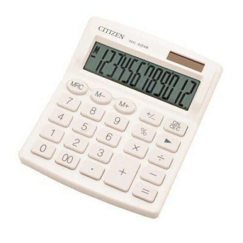 Калькулятор Citizen SDC-812 белый 12dgt, 124х102мм