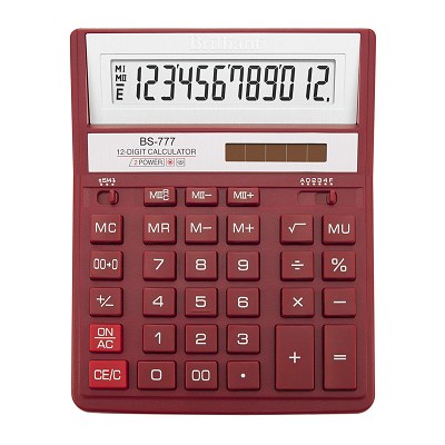 Калькулятор Brilliant BS-777 RD красный 12dgt 200х157 мм
