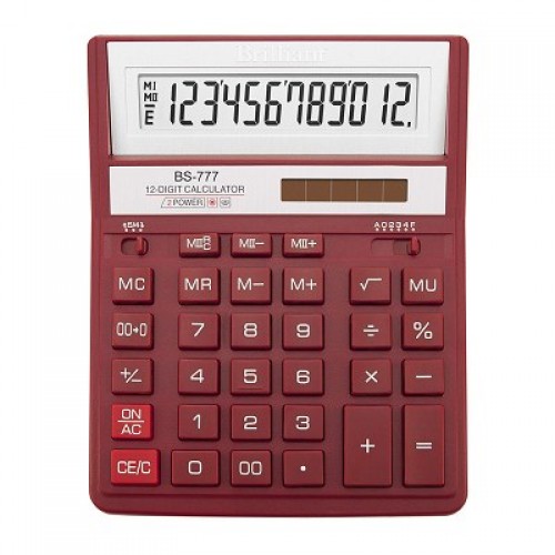 Калькулятор Brilliant BS-777 RD красный 12dgt 200х157 мм