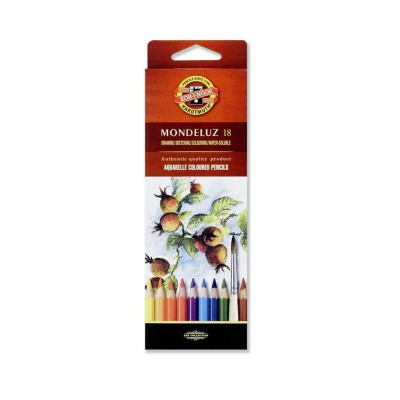 Koh-I-Noor Карандаши цветные акварельные Mondeluz, 18 цветов, 3717018001KS