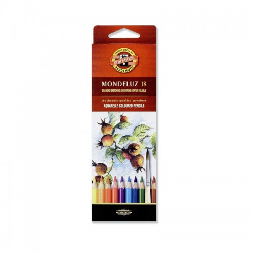 Koh-I-Noor Карандаши цветные акварельные Mondeluz, 18 цветов, 3717018001KS