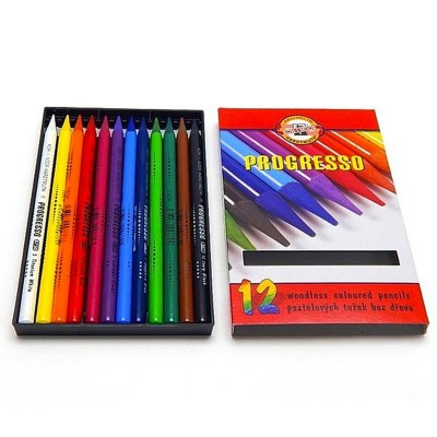 Koh-I-Noor Карандаши цветные бездревесные "Progresso", 12 цветов 875601