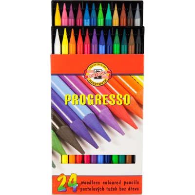 Koh-I-Noor Карандаши цветные бездревесные "Progresso", 24 цвета, 875802