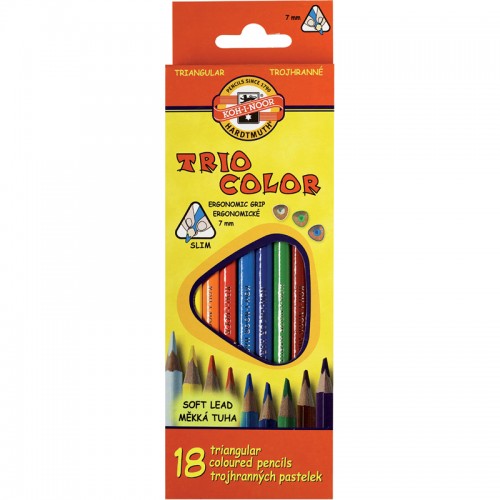 Koh-I-Noor Карандаши цветные Triocolor, 18 цветов, 3133