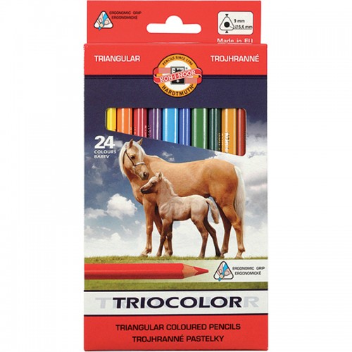 Koh-I-Noor Карандаши цветные TRIOCOLOR Jumbo Horses 24 цветов, 3144