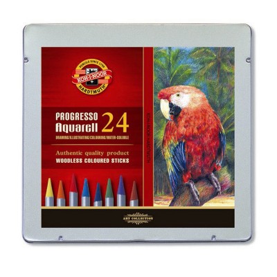 Koh-I-Noor Карандаши цветные акварельные бездревесные PROGRESSO, 24 цвета 8784