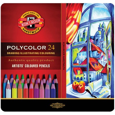 Koh-I-Noor Художественные цветные карандаши POLYCOLOR 24 цвета, 3824024002PL