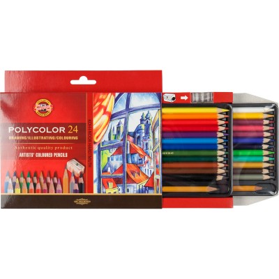 Koh-I-Noor Художественные цветные карандаши POLYCOLOR 24 цвета, 3834