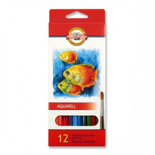 Koh-I-Noor Карандаши цветные акварельные MONDELUZ Рыбки 12 цветов, 3716_P