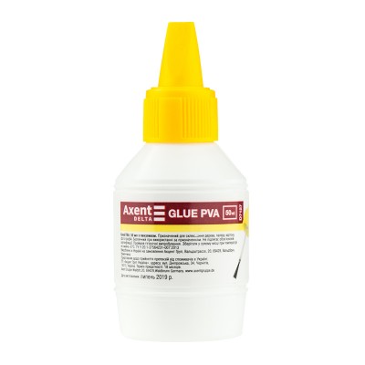 Клей Axent Delta Standard D7127 ПВА, 50 мл, с кисточкой