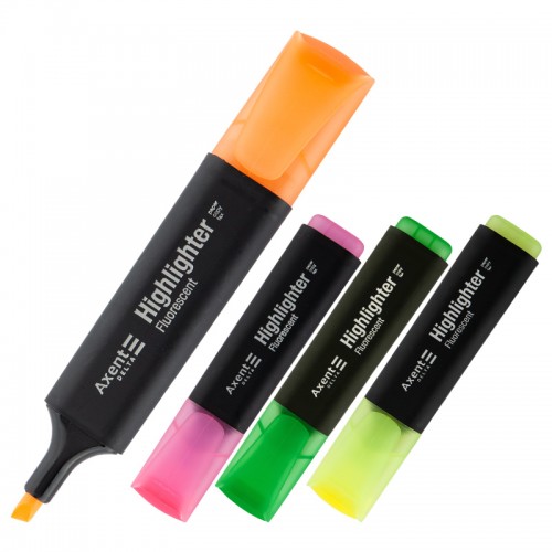 Маркер Delta Highlighter D2501-40, 1-5 мм, клиновидный набор из 4 цветов