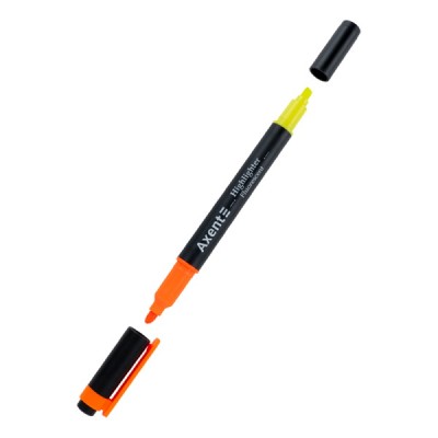 Маркер текстовый Axent Highlighter Dual клиновидный (оранжевый, желтый), 2534-12-A