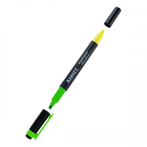 Маркер текстовый Axent Highlighter Dual клиновидный (зеленый, желтый), 2534-04-A
