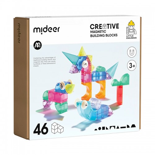 Mideer Цветной магнитный конструктор Строительные блоки 46 деталей, MD1407