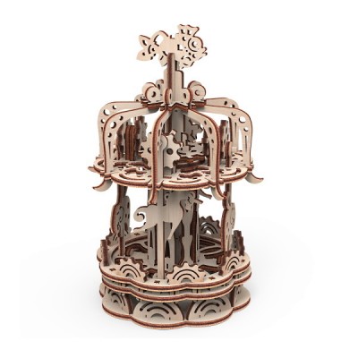 Mr.Playwood Деревянный 3D пазл Карусель S (деревянный конструктор), 10404