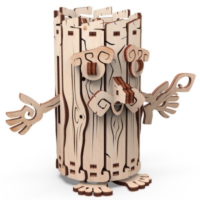 Mr.Playwood Деревянный 3D пазл Копилка Лесовичок (деревянный конструктор), 10605