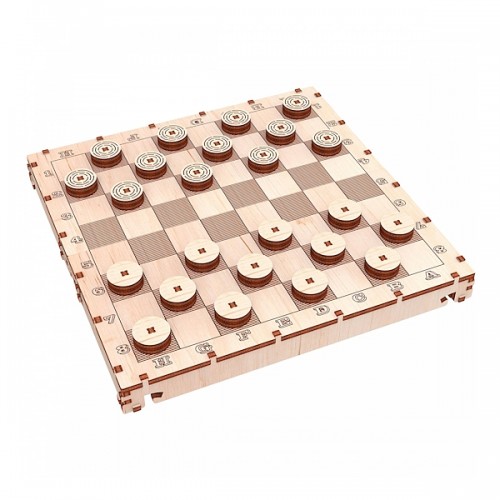 Mr.Playwood Деревянный 3D пазл Шашки (деревянный конструктор), 10902