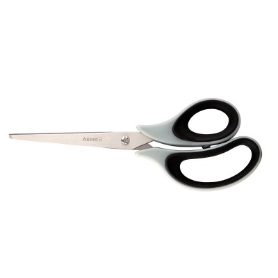 Ножницы Axent Duoton Soft 6102-01-A, 21 см, прорезиненные ручки, серо-черные