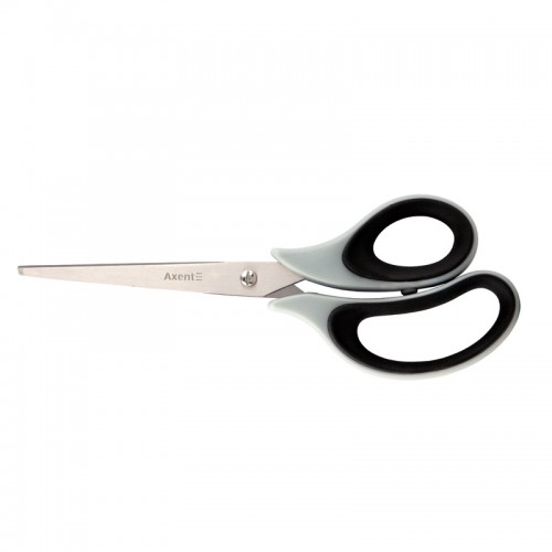 Ножницы Axent Duoton Soft 6102-01-A, 21 см, прорезиненные ручки, серо-черные