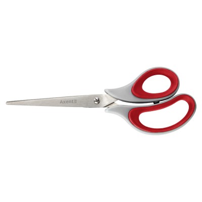 Ножницы Axent Duoton Soft 6102-06-A, 21 см, прорезиненные ручки, серо-красные