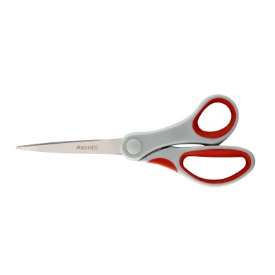 Ножницы Axent Duoton 6302-06-A, 20 см, прорезиненные ручки, серо-красные