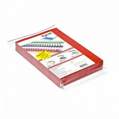 Обложки пластиковые А4 Agent Satin 400 мк уп/100шт красные, 1511275