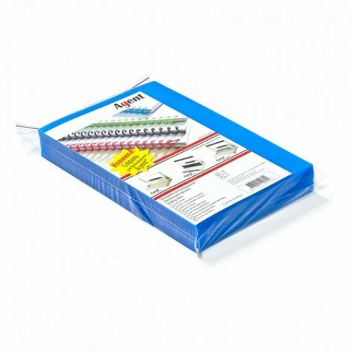 Обложки пластиковые А4 Agent Satin 400 мк уп/100шт синие, 1511273