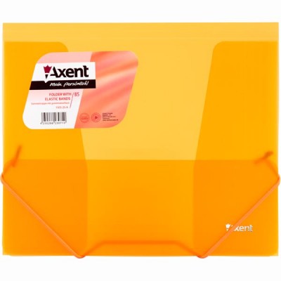 Папка на резинках Axent 1505-25-A, В5, прозрачная оранжевая