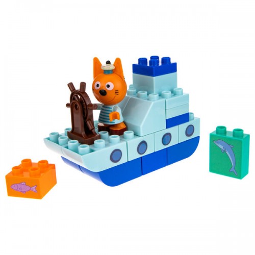 Три кота Игровой набор конструктор Коржик на корабле, Т19755