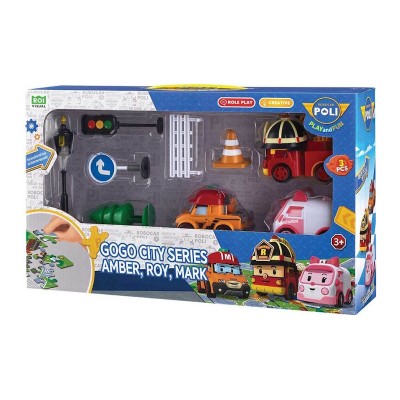 Robocar POLI Игровой набор GoGo серии Город (Эмбер, Рой, Марк), ZR-913