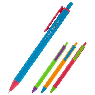 Ручка масляная автоматическая Axent Reporter Color AB1069-02-A, синяя, 0.7 мм
