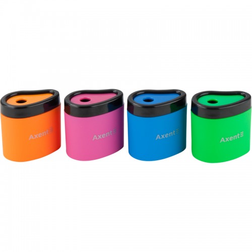 Точилка с контейнером Axent Neon soft 1158-A, асорти цветов