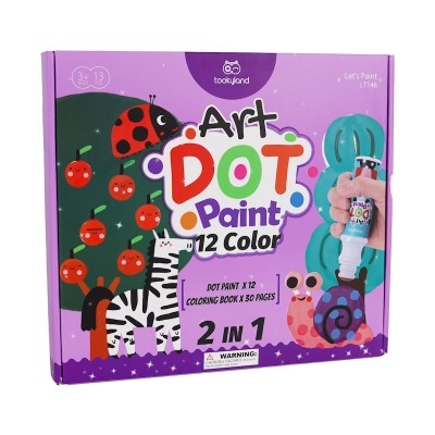 Tookyland Набор для рисования Точечная живопись 12 цветов для малышей с раскрасками, LT146